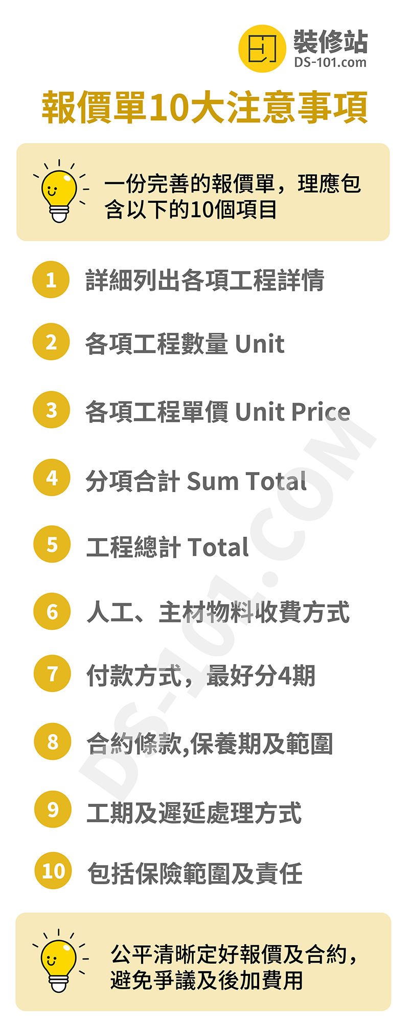 裝修報價單10大注意事項! 必看- 裝修站平台| 澳門珠海| 客人平均4.5分好評